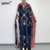 Vêtements ethniques Robe Longueur 130cm Buste 130cm Robes de mode Bazin Imprimer Dashiki Femmes Long Blouse Yomadou Couleur Motif oversize 230616