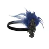 Fascinators avec plume pour femmes élégant Vintage strass perlé casque dames années 1920 fête plume clapet rétro bandeau