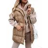 Trench Coats Feminino Spring Parkas Colete Casaco Feminino Casual Cor Sólida Cardigã Moda Solto Sem Mangas Gola Turn-down Grande