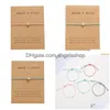 Bracelets De Charme 10 X 7,5 Cm Carte De Souhait Autocollant Bracelet En Tissu Réglable Bijoux De Mode Cadeau Dames Hommes Enfants Drop Delivery Dhjqy