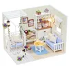 Architecture DIY House Cutebee DIY Miniature Kit Wooden Doll Houses With Furniture LED Lights for Children Birthday Gift 230617