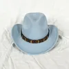 2023 Cartola Cowboy para Mulheres Masculinas Fedora Chapéus Fedoras Moda Boné de Feltro Outono Inverno Bonés Trilby 16 cores