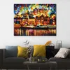 Modern Cityscapes Canvas Art Stoccolma Dipinti ad olio artigianali per la decorazione domestica contemporanea