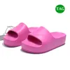 2023 Nuevas zapatillas de diseñador Chunky Slides Fluo Pink amarillo beige blanco negro verano sandalias de playa lujos pisos de moda para mujer diapositivas zapatillas al aire libre