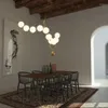 Lustres COCO lustre nordique moléculaire Led longue lampe salle à manger verre abat-jour éclairage salon chambre île cuisine