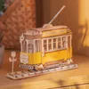 3D Puzzles Robotime 3 Kinds DIY 3D Transportation Wooden Model Building Kits Vintage Car Tramcar Carriage Toy Gift for Children Adult 230616