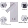 Topoch Applique Murale Minimaliste Plug in Directional Reading Lamp Surface Mount Double Switched Mood Light for Bedroom Living AC100-240V General Accent Lighting