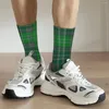 Men's Socks Winter Warm Hip-hop Unisex Holiday Green Plaid Christmas Non-slip Sports