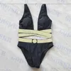 Designer Womens Bikini Gold Print Swimwear Set Sexy V Neck Swimsuit Fashion New Style Bathing Suit