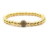 Strand 2023 Trendy 6mm Hematite Stone Bead Bracelets Bangle Pave CZ Ball Bracelet For Men&Women DIY Classic Charm Jewelry
