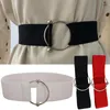 Ceintures élégantes femmes ceinture haute élasticité élastique taille serrée anti-dérapant métal cerceau robe vêtements assortis