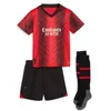 Kits de football pour enfants 2023 2024 Survêtements GIROUD IBRAHIMOVIC KESSIE AC Maillots de football TONALI REBIC THEO BRAHIM R.LEAO FLORENZI Milans Uniforme Kit de football pour enfants