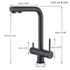 Bathroom Sink Faucets Black Filtered Crane For Kitchen Pull Out Spray 360 Rotation Water Filter Tap Dual Sprayer Drinking Vessel Mixer 230616