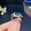 Europese en Amerikaanse Stijl mannen trouwring hemelsblauw zirkoon Diamant witgoud Plating Ring Vriendjes Verjaardagscadeau