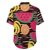 Chemises décontractées pour hommes fruits tropicaux chemise de plage pastèque Orange hawaïen homme Harajuku Blouses à manches courtes conception vêtements grande taille