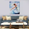 Modern tuval sanat figür bale dansçısı beyaz kuğu el boyaması yağlı tablolar oturma odası dekor