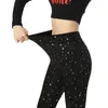 Kvinnors leggings kvinnor pant sömlös femme pantalon casual sexig tjej stjärnor glans disco hög elastisk shinny