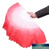 Wholesale Dance Fans Fashion Gradient Color Chinese Real Silk Dance Veil Fan KungFu Belly Dancing Fans For Wedding Party Gift Favor Or Stage Show