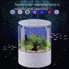 Aquariums Round colorful lights desktop fish tank mini fighting fish tank small gold fish tank lighting filter oxygen aquarium accessories 230617