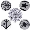 Nuovo 1pc Rotondo Camino Mantello Sciarpa Tenda Evento Halloween Pizzo Ragnatela Tovaglia Festa di Halloween Decorazione della finestra Forniture