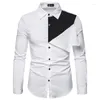 メンズカジュアルシャツXS-6XL 2023男性女性服の性格カラーブロックトップロングスリーブシャツ愛好家プラスサイズの衣装