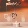 NOWOŚĆ Świąteczne romantyczne obrotowe płatki śniegu gwiazd Angels Candle Holder Home Decor Domowe ozdoby świąteczne ozdoby świąteczne prezenty szczęśliwego noworocznego prezent