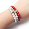 Charme Pulseiras Louleur Moda Esporte Contas de Beisebol Pulseira Natureza Malaquita Turquesa Lava Matte Bangles Para Homens Presente Jóias