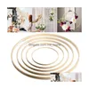 Craft Tools Bamboo Ring Wooden Circle Round Catcher Home Decor Diy Hoop For Flower Wreath House Garden Plant Hanging Basket Drop Del Dht4A