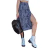 Юбки Summer Fashion Женщины сексуальная юбка высокая талия обертывания миди -платье леопардовое цветочное печатно