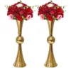 60 to 90cm tall)Wedding supplies wrought iron golden flower stand road leads wedding arrangement trumpet vase table decoration ornaments