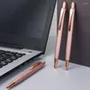 Простые металлические розовые золотые ручки с выявленной бизнес-канцелярской канцелярски