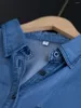 Camisas casuales para hombres Camisa de mezclilla lavada Diseño para mujeres Sense Small Crowd Suelto y versátil Plegable Drape Bottom