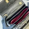 Flap modna torba CC 25 cm torebka crossbody vintage kołdana torebka oryginalna skórzana wierzch uchwyt łańcuch złoty metalowy projektantka Kobieta droga do pracy