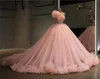 Charme Ruffles princesse Quinceanera Robes Rose Plis Spaghetti corset Puffy prom Sweet 16 Robes Vestidos De 15 Anos