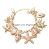 Charm armband 1pc cowrie shell armband femme justerbar boho rame vänskap riktig snäckskal mödrar dag smycken gåva droppe leverans dhhp8