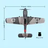 Elektrische RC Vliegtuigen FW 190 RC Vliegtuig 2.4G 4CH 402mm Spanwijdte Een Sleutel Aerobatic RTF Vechter Mini Warbird vliegtuig Speelgoed Geschenken 230616