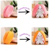 Animais de Pelúcia Recheados 1Pc 18cm Kawaii Fruit Coelhinho Transfigurado Brinquedo Adorável Coelho Vire para Cenoura Bonecas de Morango para Crianças Presente Doce 230617