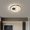 Plafonniers Led Lampe Noir Gris Salon Chambre Étude Lumière Dimmable Avec Télécommande Maison Intérieur Décor Éclairage