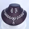 Necklace Earrings Set Fashion Bohemia Shell Pearl Crystal Zircon Earring Wedding Bride Banquet Dressing Dinner Jewelry