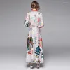 Casual Dresses Smart 2023 Feminino Spring Summer Women Llong Full Sleeve Big Swing Robe Glam Pattern Floral Polk Dot Vacation Vestidos