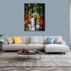 Contemporary Canvas Art Living Room Decor Wedding Under The Rain Hand Painted Oil Painting Landscape Vibrant