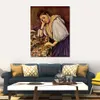 Young Italian Girl Resting on Her Elbow Paul Cezanne Painting Handmade Canvas Art Impressionist Figure Home Decor