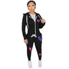 Femmes deux pièces pantalons survêtement femmes ensemble automne hiver veste à glissière hauts costumes Jogging Vintage Patchwork tenues Y2k Streetwear