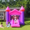 Casa de diversões inflável rosa Bounce Castle Moonwalk Jumping Jumper Bouncy House para quintal Park Lawn Indoor Outdoor Sports Play Fun Pequenos presentes Brinquedos infantis