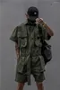 Survêtements pour hommes Combinaison courte pour homme Noir Justaucorps Salopette Vert Japonais Streetwear Poche d'été Une pièce Casual Sports