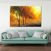 City Rhythms Wall Art on Canvas Yellow Fog Handcrafted Contemporary Painting for Entryway