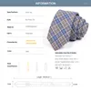 Bow Ties Brand Men's Blue 6cm Tie Classic Plaid For Men Business Suit Work Neck Högkvalitativ Fashion Formell slips