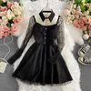 Casual Dresses Spring And Autumn Streetwear Fairy Dress A-line Puffy Square Neck For Women Clothing Sexy White Zm2843