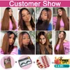 Lace Wigs 360 Perruque Frontale Synthétique Haute Qualité Droite Avant Pour Femmes Long 13x4 Ombre Brun 230617