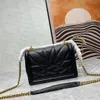 10A Top1:1 Bolsa de Corrente de Qualidade Espelhada Bolsa de Ombro de Couro de Camada de Cabeça para Mulheres Grande Capacidade Clássica Envoltória com Aba Forma de Coração Lantejoulas Design de Luxo Bolsa michafl_kops